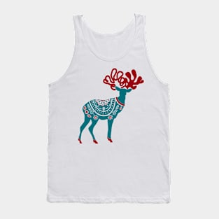 Scandinavian Christmas Reindeer Tank Top